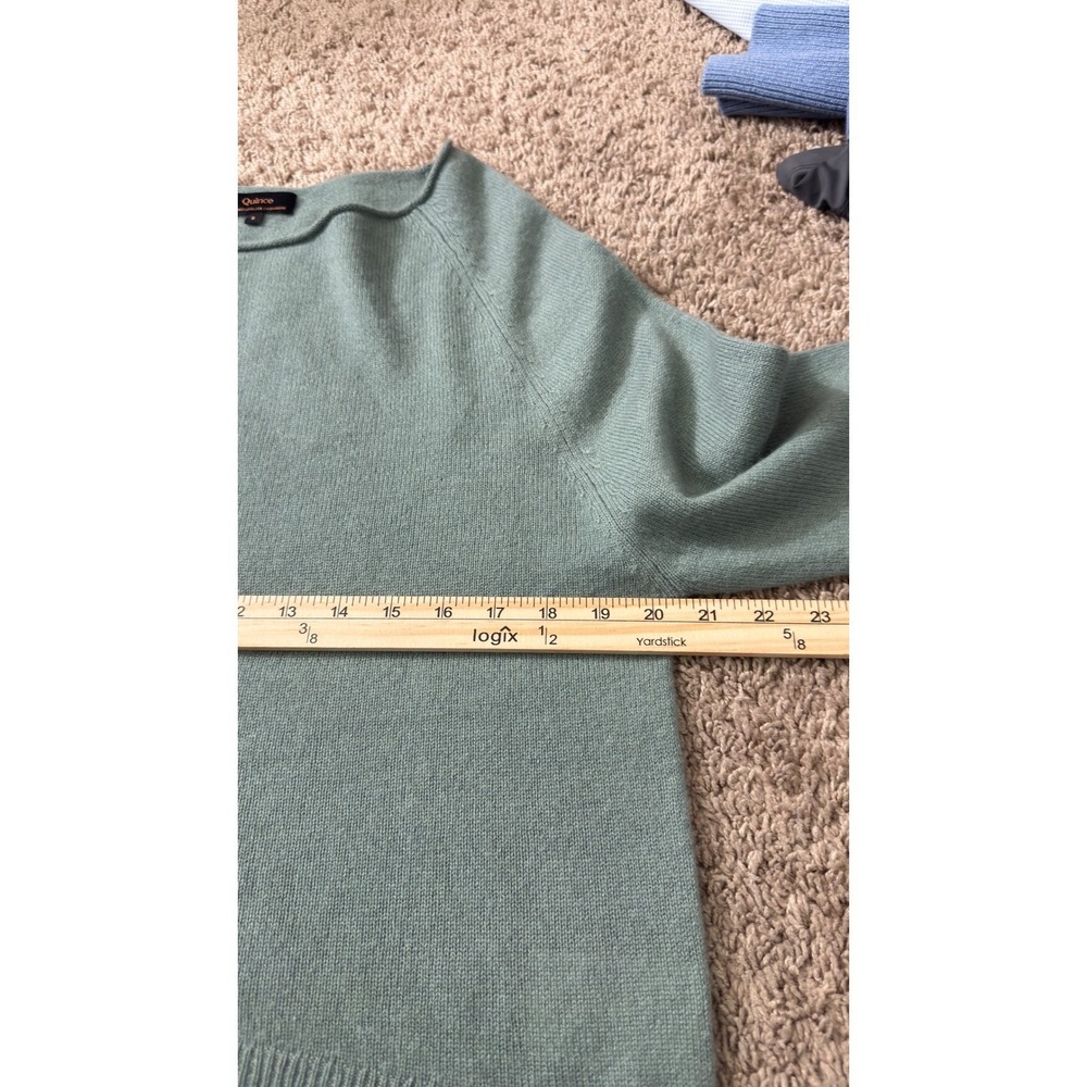 Quince Mongolian Cashmere Boatneck Sweater Sea Spray Green Small NWOT - Picture 4 of 10